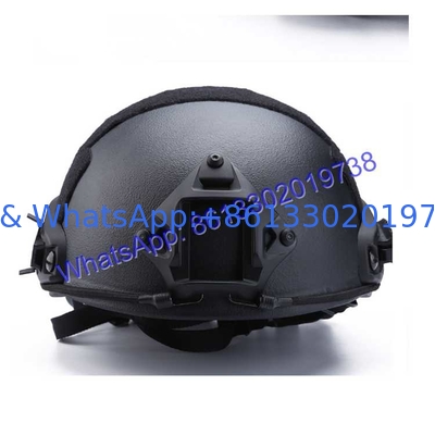 Black FAST Bulletproof Helmet Night Vision Goggles and Communication Devices Compatible Detachable Visor